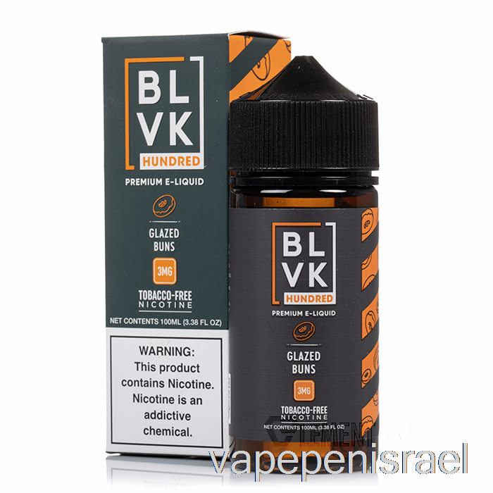 לחמניות חד פעמיות מזוגגות Vape Israel - Blvk - 100 מ"ל 3 מ"ג